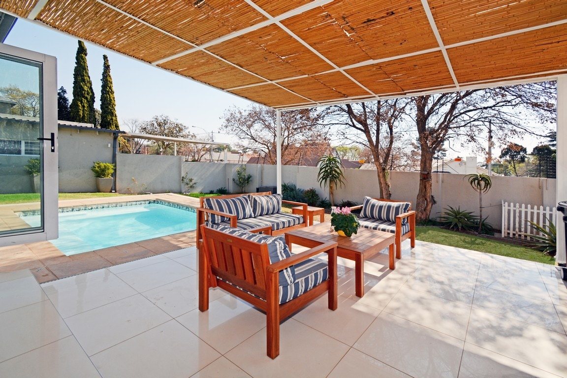 A three-bedroom family home with pool and braai — space to gather, work, and rest in leafy Linden.